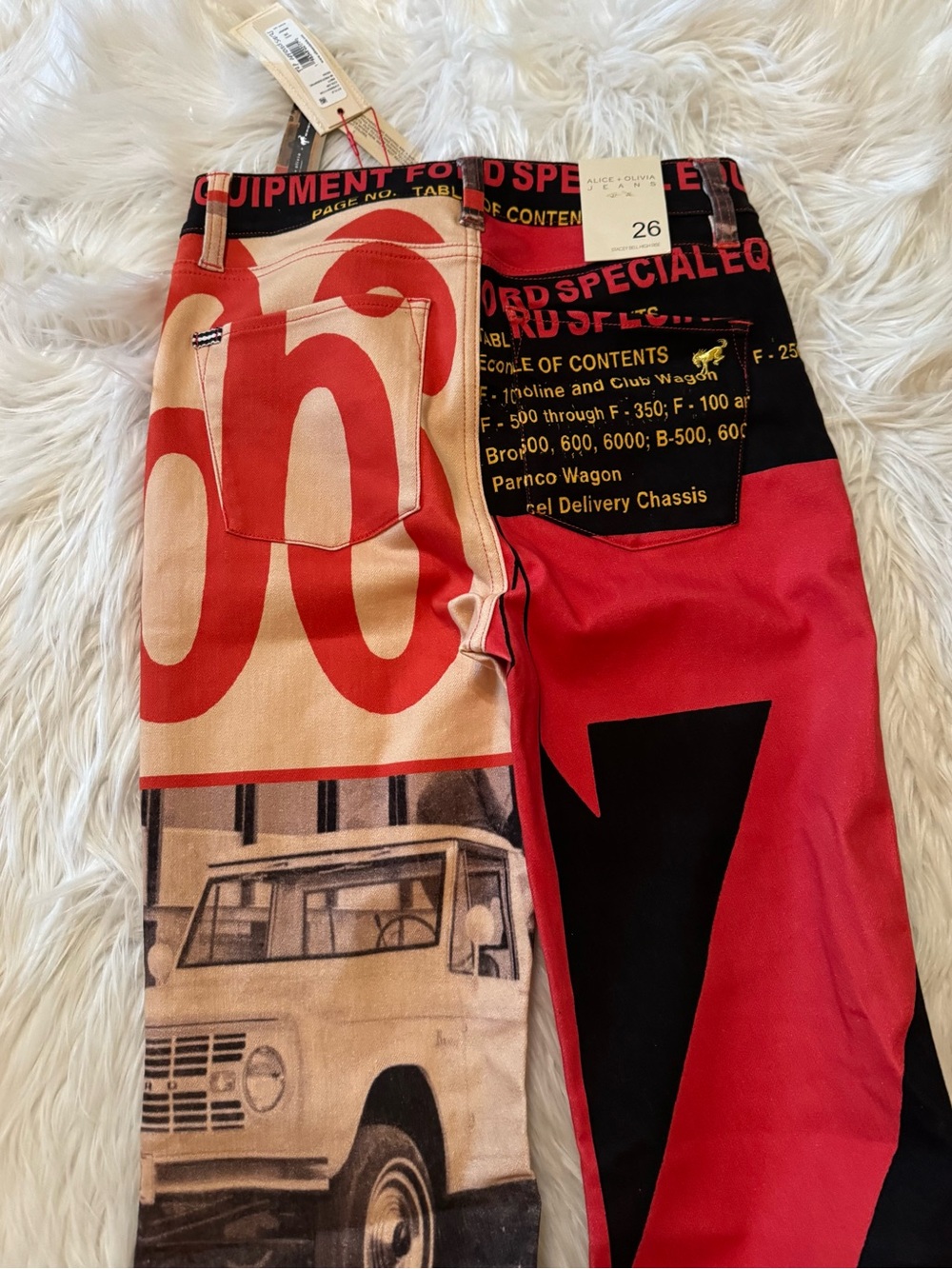 Alice + Olivia x Bronco New SB Bell Denim Jeans 66 Photographic Size 26 - Picture 8 of 8